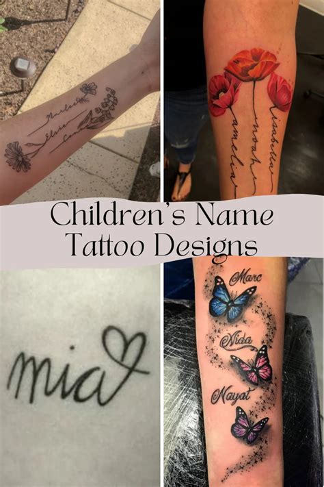 tattoos of childrens names ideas|names for kids tattoos.